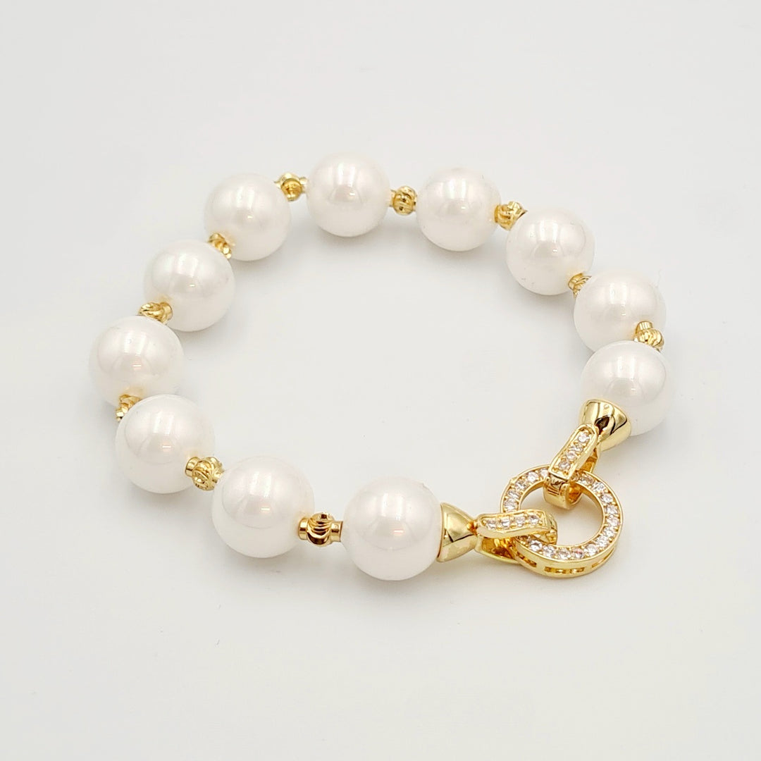 Gold Pearl Thick Bracelet