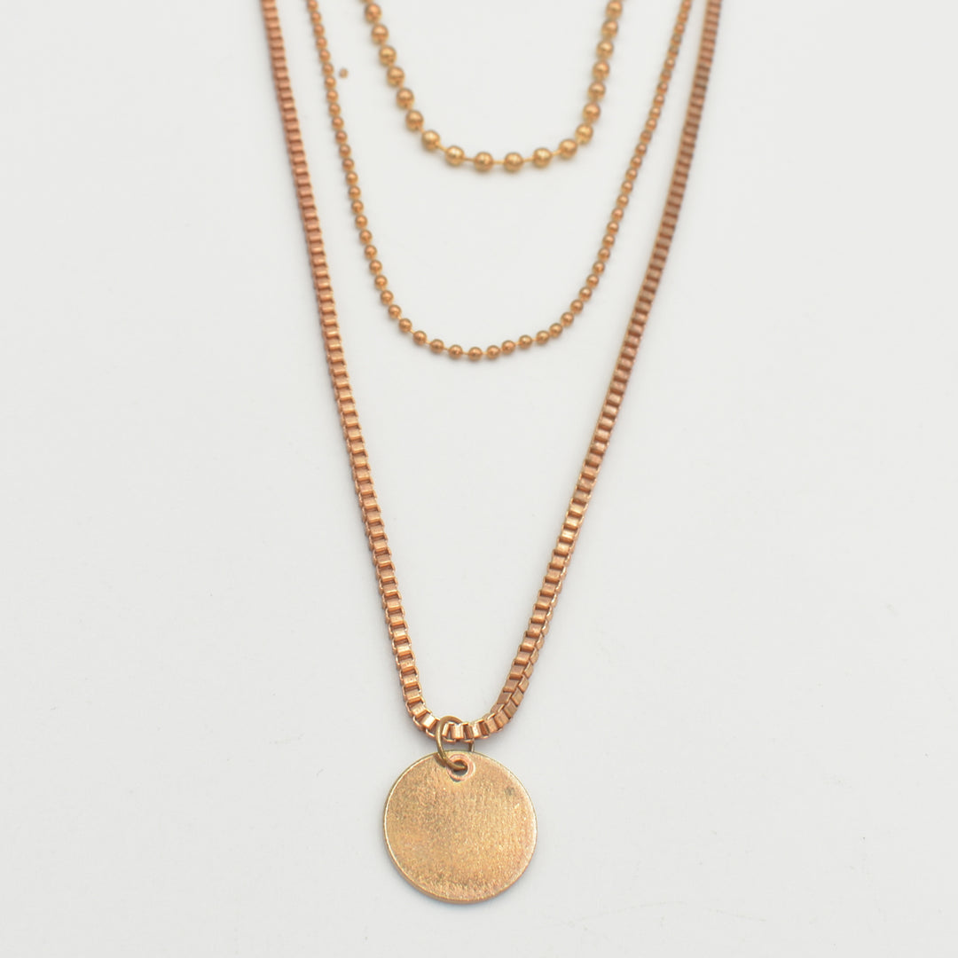 Gold Box Chain Layered Necklace