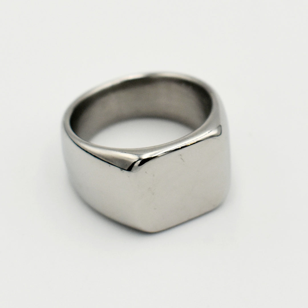 Silver Stainless Steel Signet Ring