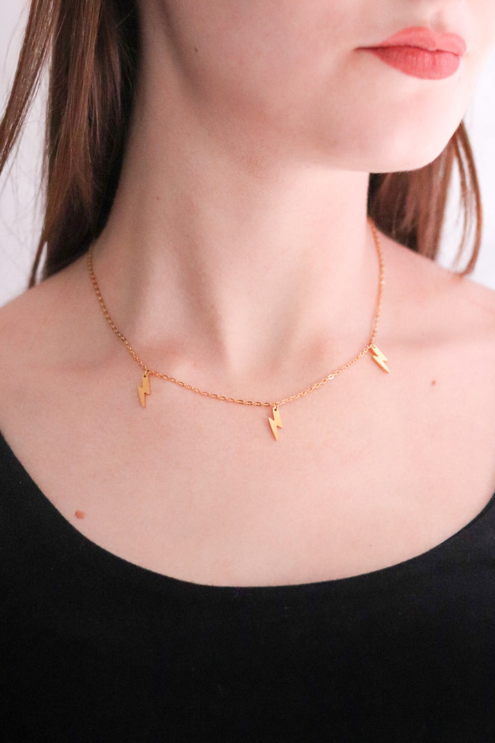 Gold Plated Lightning Necklace