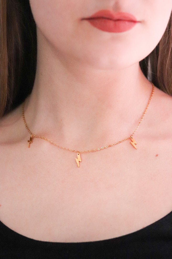 Gold Plated Lightning Necklace