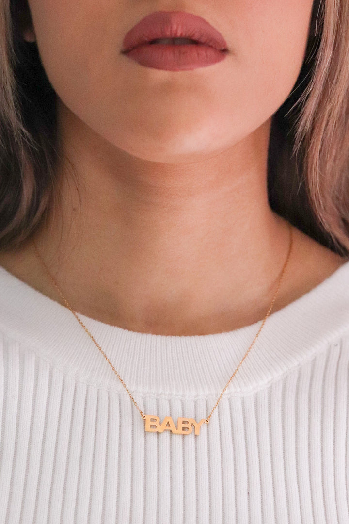 Gold Baby Plate Necklace