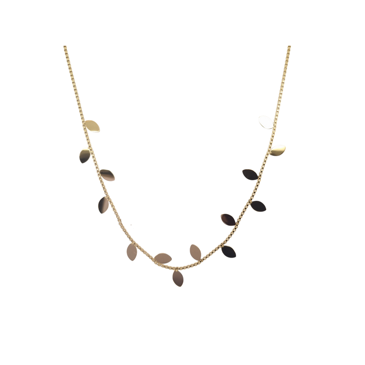 Gold Plated Multiple Leaf Detail Necklace