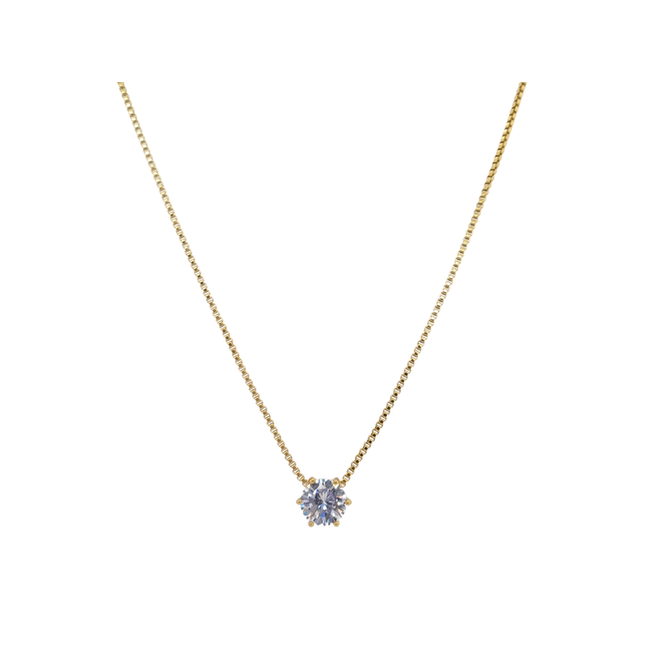 Gold Plated Necklace with Cubic Zirconia Pendant