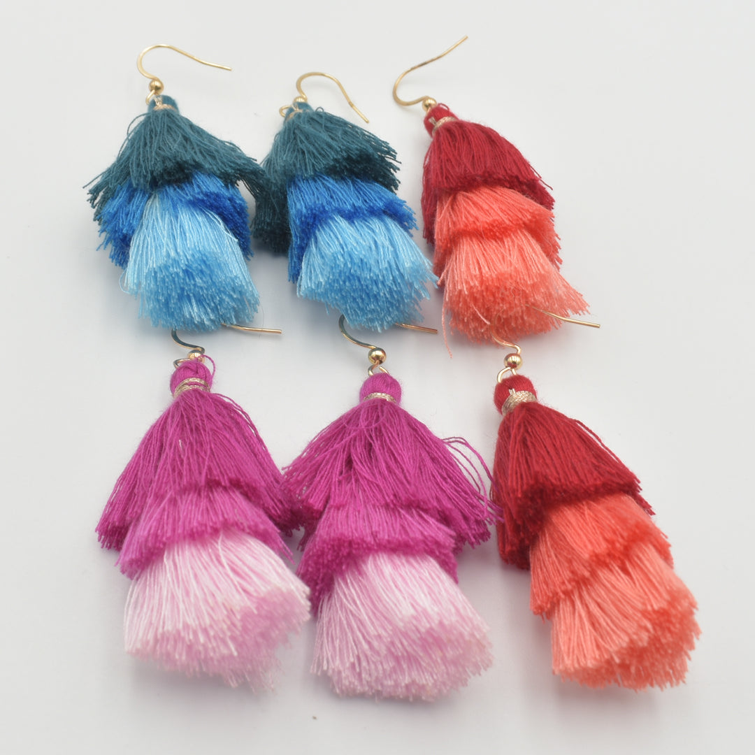 Fluffy Pack with Purple 3-Pack Drop Earrings