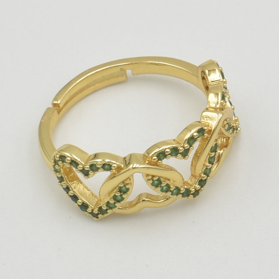 Gold Intertwined Heart Ring
