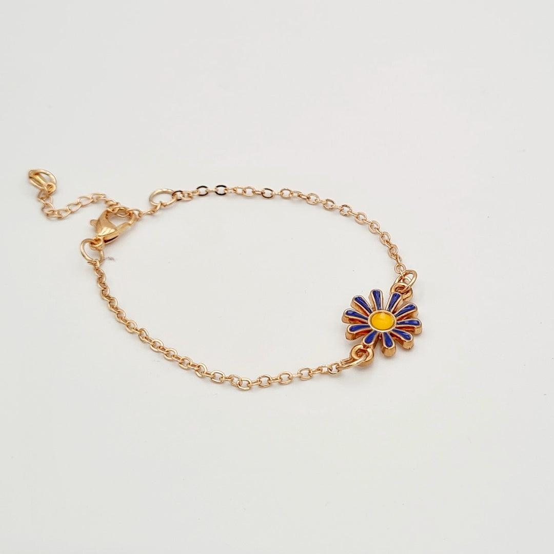 Gold Flower Purple Daisy Bracelet