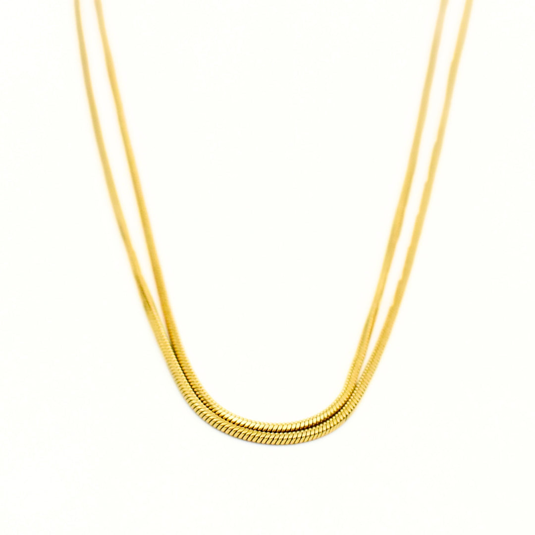 Gold Plated Snake Layered Necklace