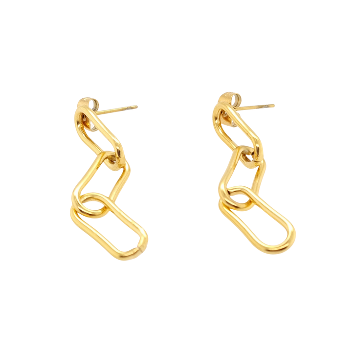 Gold Plated Paperclip Earrings