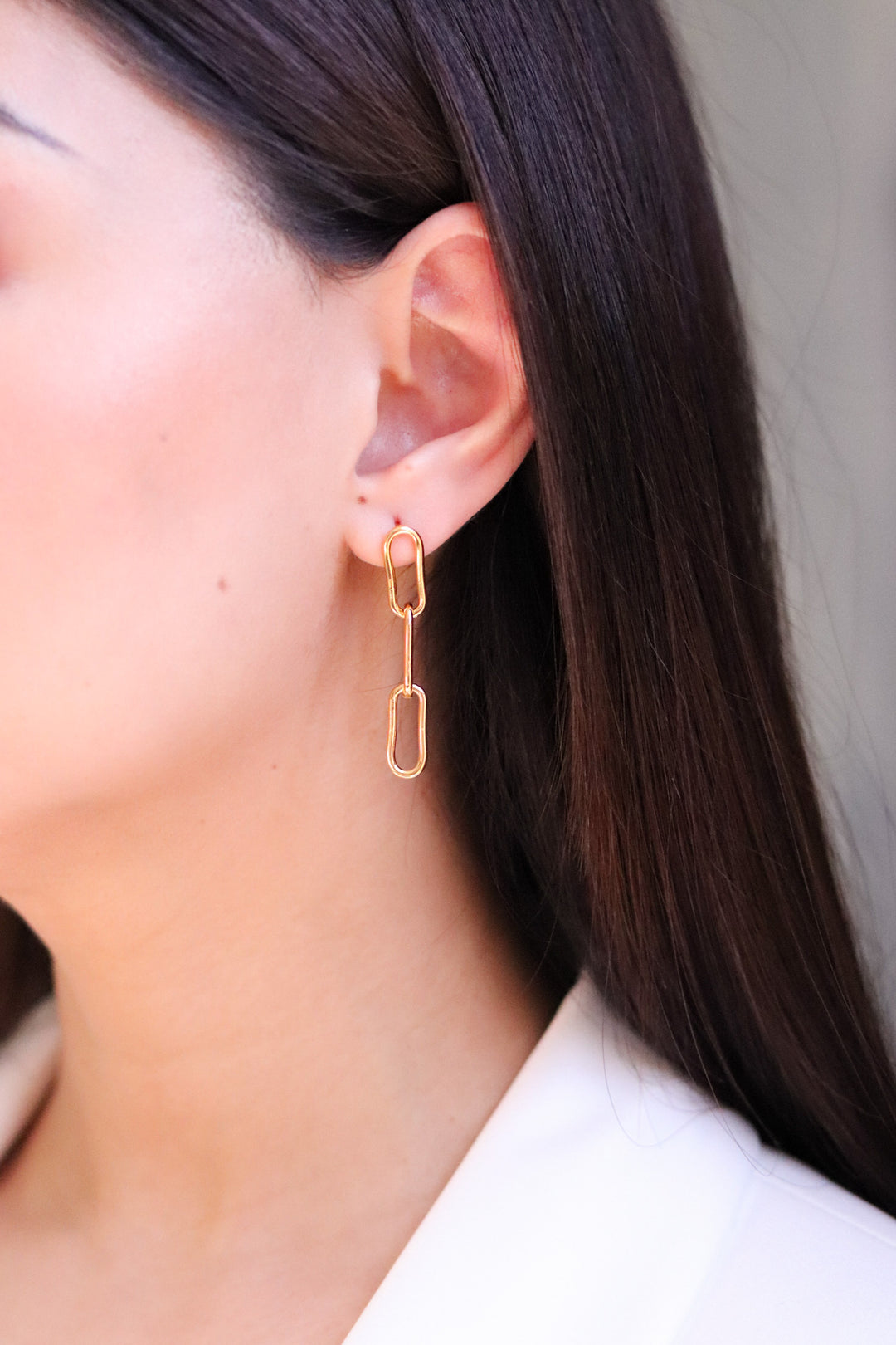 Gold Plated Paperclip Earrings