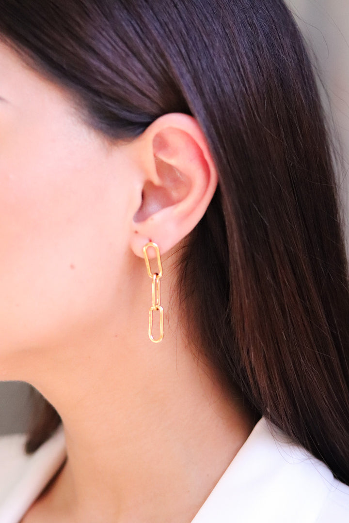 Gold Plated Paperclip Earrings