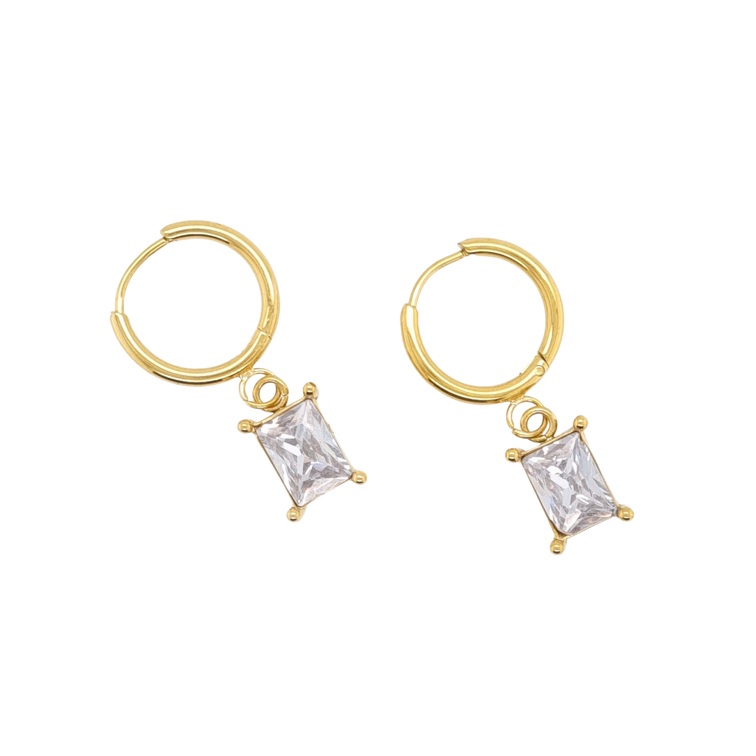 Cubic Zirconia Huggie Earrings 