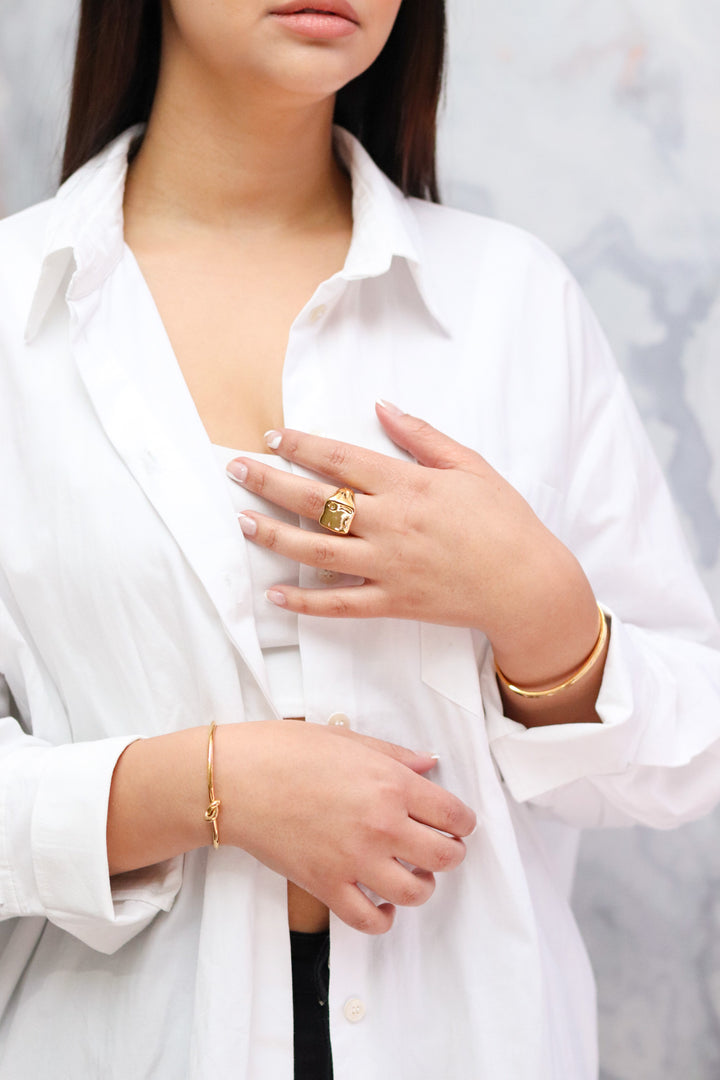 Gold Toned Castle Ring