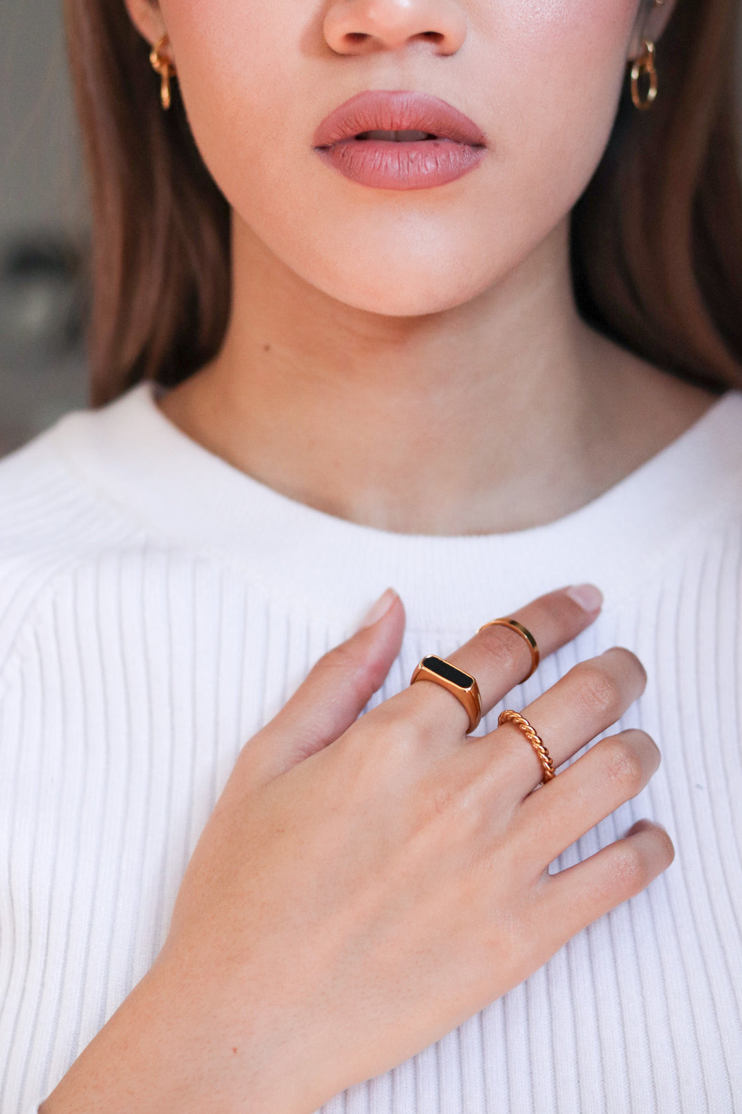 Black Stone Gold Ring