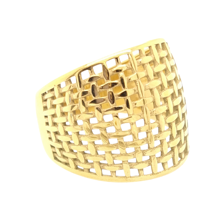 Gold Plated Large Netted Ring