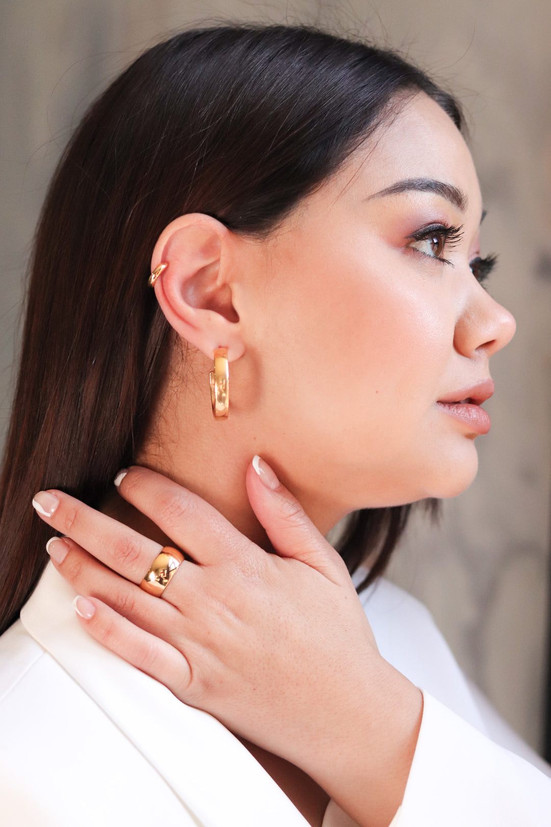 Gold Plated Small Cuff Earrings